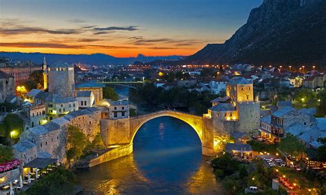 Ottoman Bridge Old Bridge 16th Century In Mostar Bosnia Herzegovina