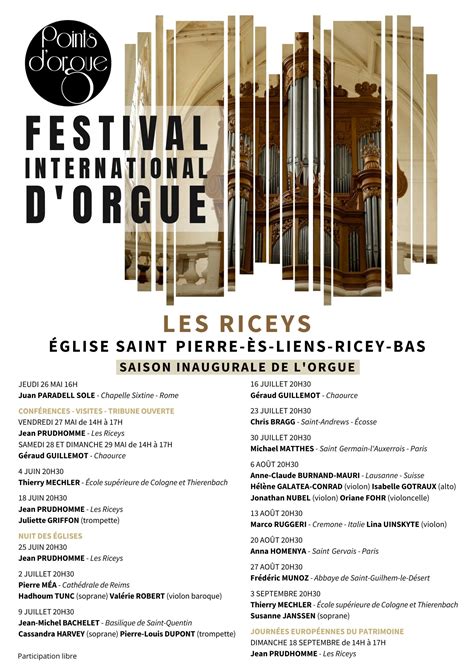 Festival International D Orgue Les Riceys Aube Champagne