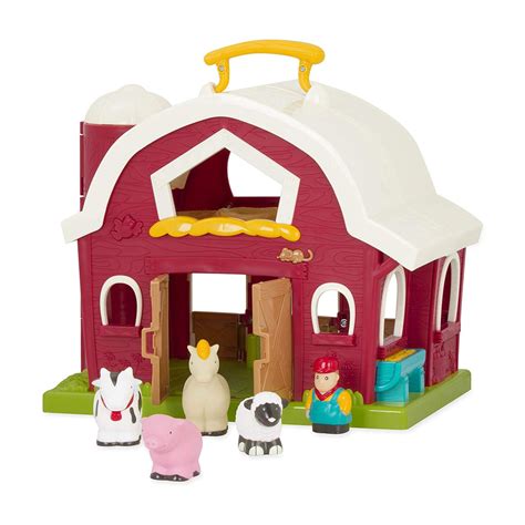 Farm animals and barn toy