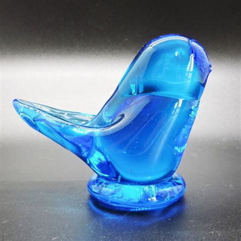 Blown Glass Bluebird Etsy