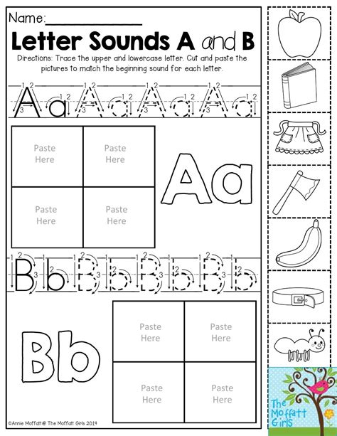 Cut And Paste Beginning Sounds Worksheets