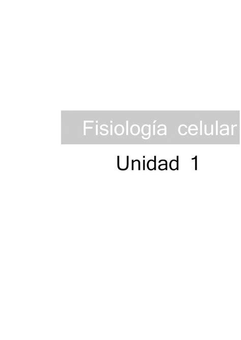 Pdf Fisiolog A Celular Unidad Fisiolog A Celular Unidad