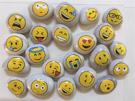 Emoji Painted Rocks