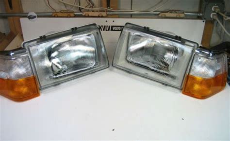 Volvo 240 European Head Light Complete Set Kit E Code Turn Signal