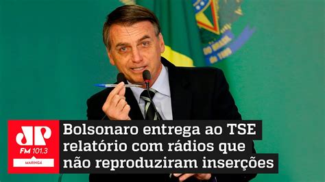 Bolsonaro entrega ao TSE relatório rádios que não reproduziram