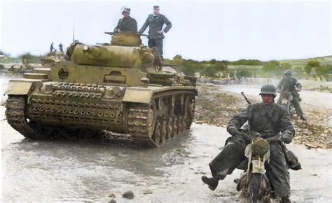 An Afrika Korps Kradschützen Truppen on a BMW R 12 and a