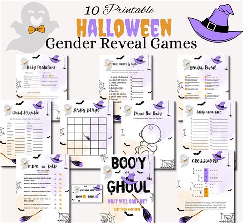 Halloween Themed Printable Gender Reveal Game Bundle Is A Etsy