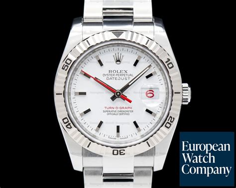 Rolex Datejust Turn O Graph Ss White Dial Thunderbird