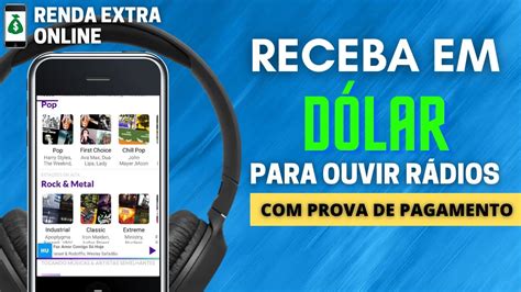 Aplicativo Renda Extra Pagando em Dólar para Ouvir Rádio Prova de