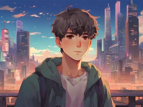 Premium Photo A Digital Painting Of A Boy Anime Style Vector