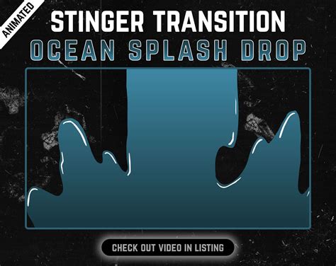 Blue Ocean Liquid Splash Stinger Transition Blue Obs Etsy Overlays