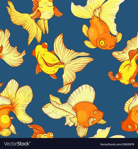 Goldfish Seamless Pattern Royalty Free Vector Image