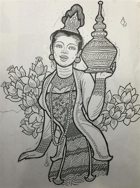 Pin On Myanmar Burma Traditional Design Drawing