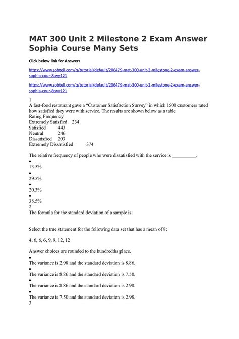 Calam O Mat Unit Milestone Exam Answer Sophia Course Many Sets