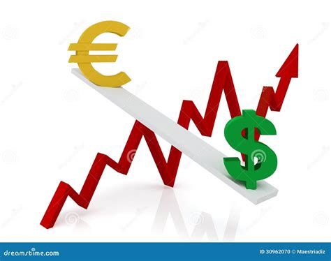 Graph of Changes in Exchange Rates: Euro and Dollar Stock Illustration ...