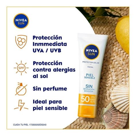 Protector Solar Facial Nivea Sun Fps 50 Piel Sensible 50ml