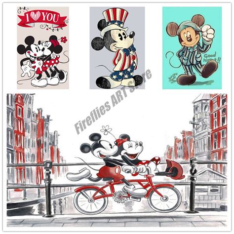 Disney D Diy Pintura Diamante Dos Desenhos Animados Kits De Ponto Cruz