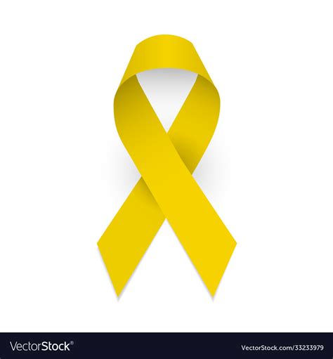 Yellow Awareness Ribbon Spina Bifida Royalty Free Vector