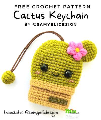 Free Crochet Pattern Cactus Keychain Free Crochet Patterns