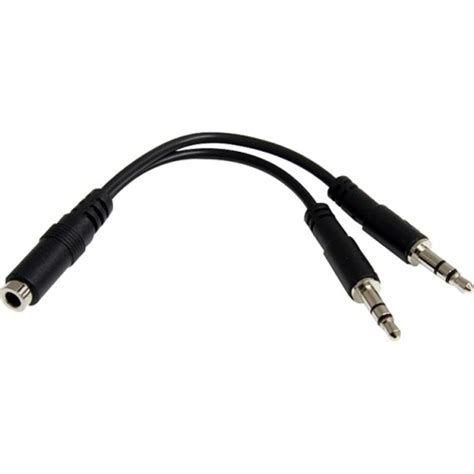 Best Buy Startech 3 5mm 4 Pin To 2x 3 Pin 3 5mm Headset Splitter