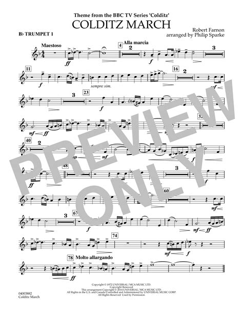 Colditz March Arr Philip Sparke Bb Trumpet 1 By Robert Farnon