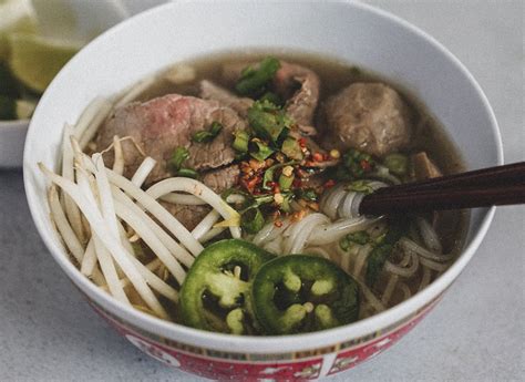 Traditional Rice Noodle Soup Recipe With Beef And Meatball Rice Noodle Soups Noodle Soup