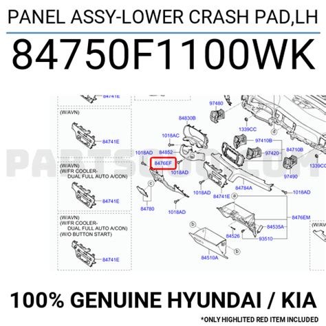 Panel Assy Lower Crash Pad Lh F Wk Hyundai Kia Parts Partsouq