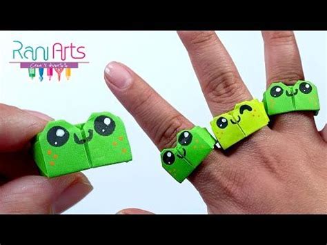 Anillo de papel RANITA origami diy haz anillos de papel fáciles