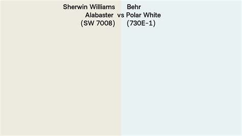 Sherwin Williams Alabaster Sw 7008 Vs Behr Polar White 730e 1 Side