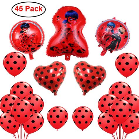 Buy Geenber Pack Miraculous Ladybug Foil Balloon Set Ladybug Party