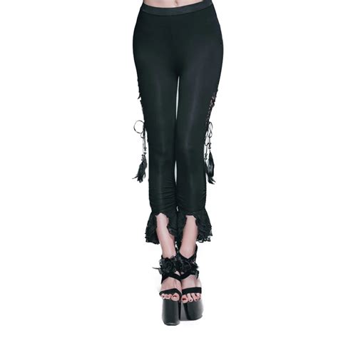 Punk Rock Slim Leggings For Women Sexy Skinny Fitness Gothic Fashion Solid Close Fitting