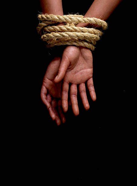 A Womans Hands Tied Behind Her Back With Rope Rope Rope Art Tie