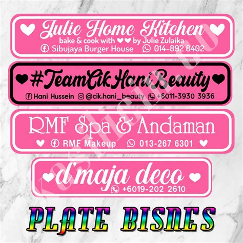 PART 2 PINK EDITION PLATE NAMA CUSTOM SIGNAGE PAPAN NAMA