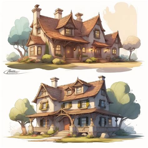 Premium AI Image | The house that is from the game character design