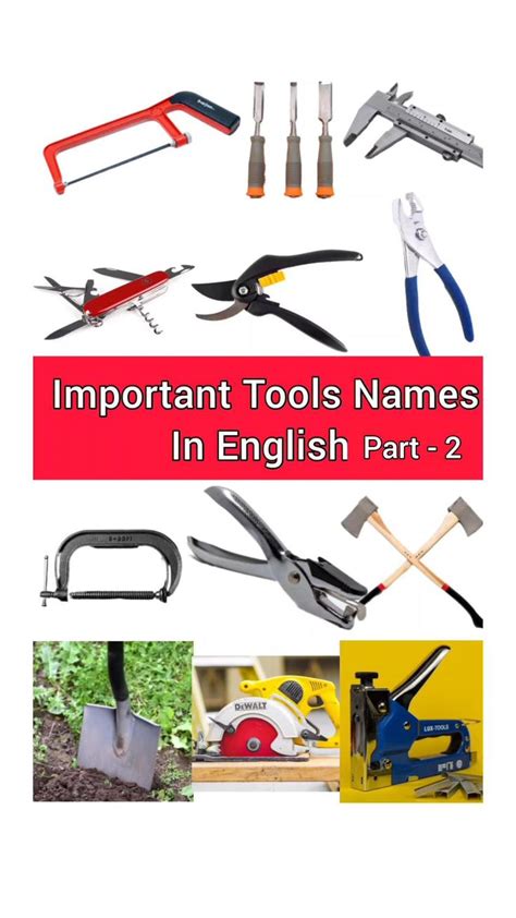 Important Tools Names for kids with pictures