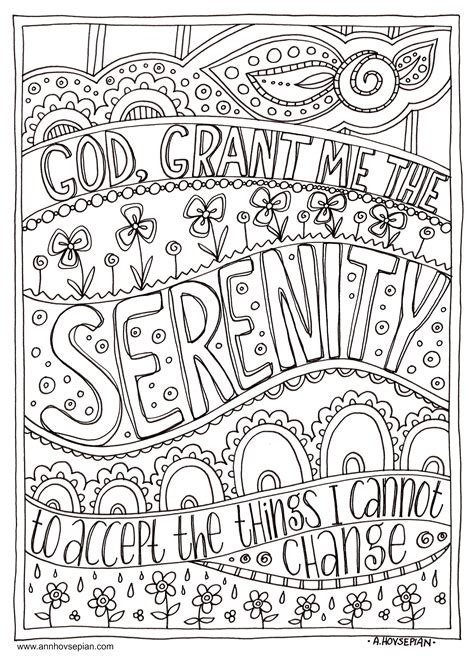 Serenity Prayer Coloring Page