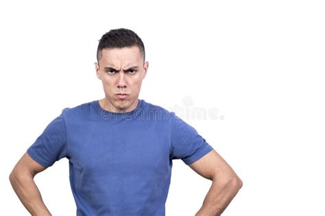 Angry Man Facing The Camera With A Furrowed Brow Stock Image Image Of