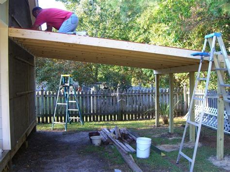 How To Build A Carport Lean Shed Against House Wooden Diy Carport