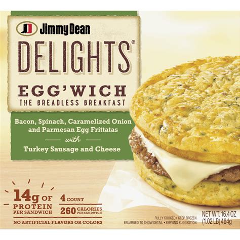 Jimmy Dean Delights® Bacon, Spinach, Onion Egg'wich, 4 Count - Walmart ...