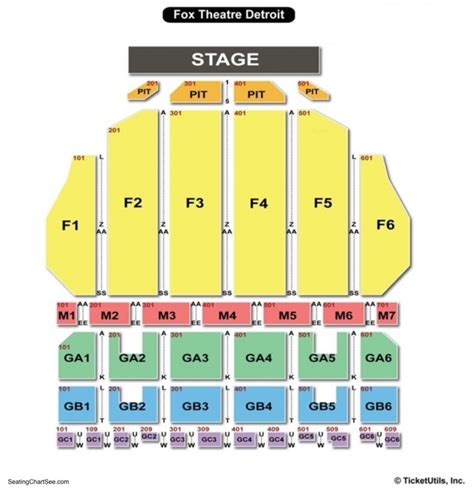 Fox Theater Detroit Seating Chart Seating Charts Chart Detroit