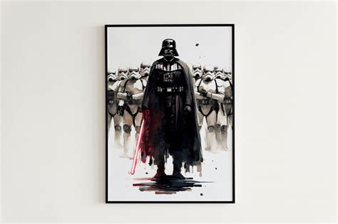 Star Wars Darth Vader Watercolor Painting Star Wars Digital Print Darth