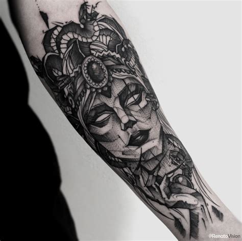 By Renato Vision Blackwork Medusa Tatuajes Interesantes Tatuajes