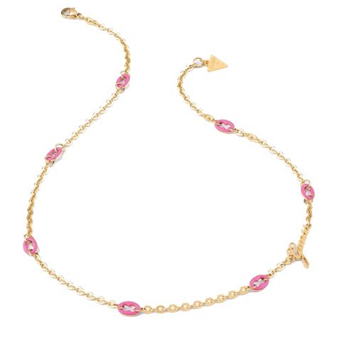 Collana Guess Da Donna Girocollo In Acciaio Dorato Jubn Jw