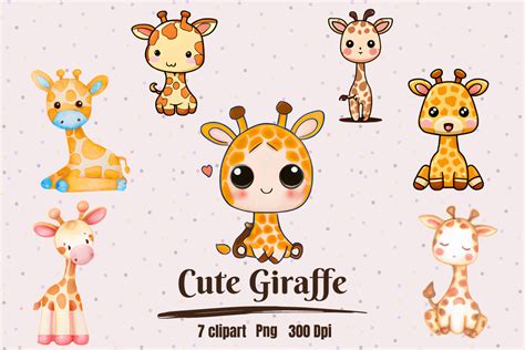 Cute Kawaii Giraffe Clipart Graphic By Hamees Store · Creative Fabrica