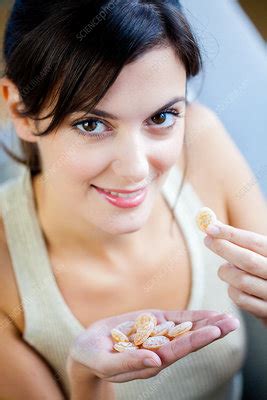 Woman Eating Stock Image C032 6307 Science Photo Library