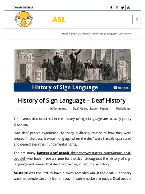 4.4.1 History of Sign Language | PDF | American Sign Language | Sign ...