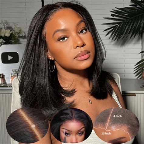 Amazon Klaiyi Yaki Straight Bob Wig Bye Bye Knots Glueless Pre