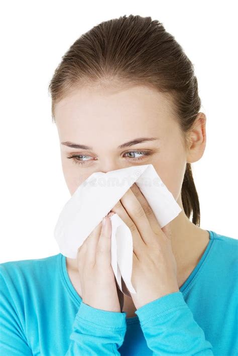 Young Woman With Tissue - Sneezing. Allergy Or Cold. Stock Image - Image: 31273361