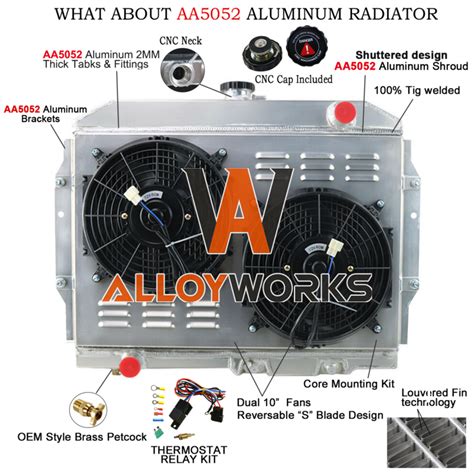 Row Aluminum Radiator Shroud Fan Relay For Amc Amx Javelin