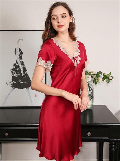 Momme Classic Elegant Long Sleeve Silk Pajama Shirt For Women Fs